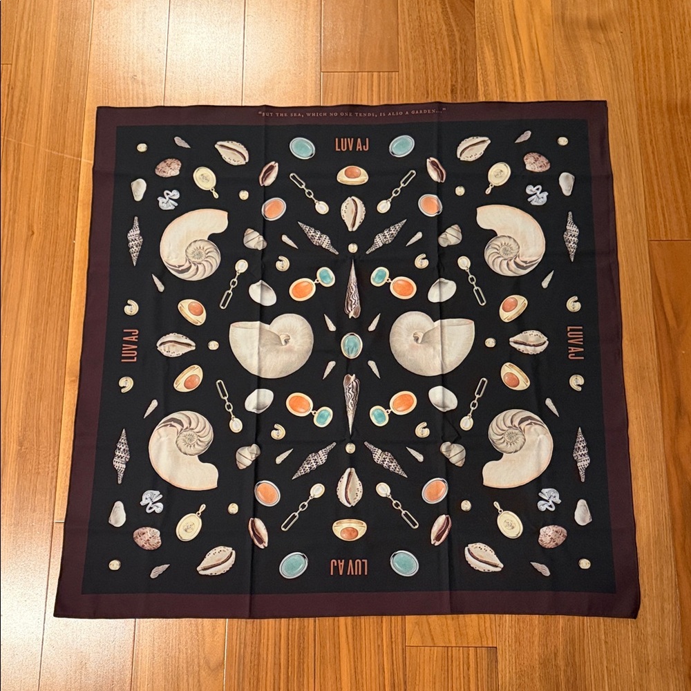 Luv Aj Black Nautical Shell Print Scarf